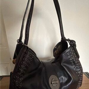 Vintage Coach Black Madison Grommet Carlyle Shoulder Bag, model 32401